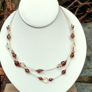 Lia Sophia 3 strand floating bead necklace